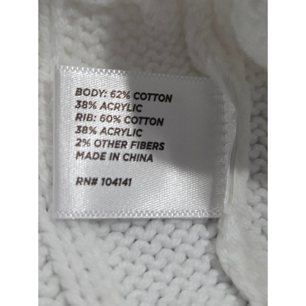Walter Hagen Sweater Vest Womens XL White Cable Knit V-Neck Cotton Golf NWOT - Picture 5 of 9